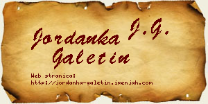 Jordanka Galetin vizit kartica